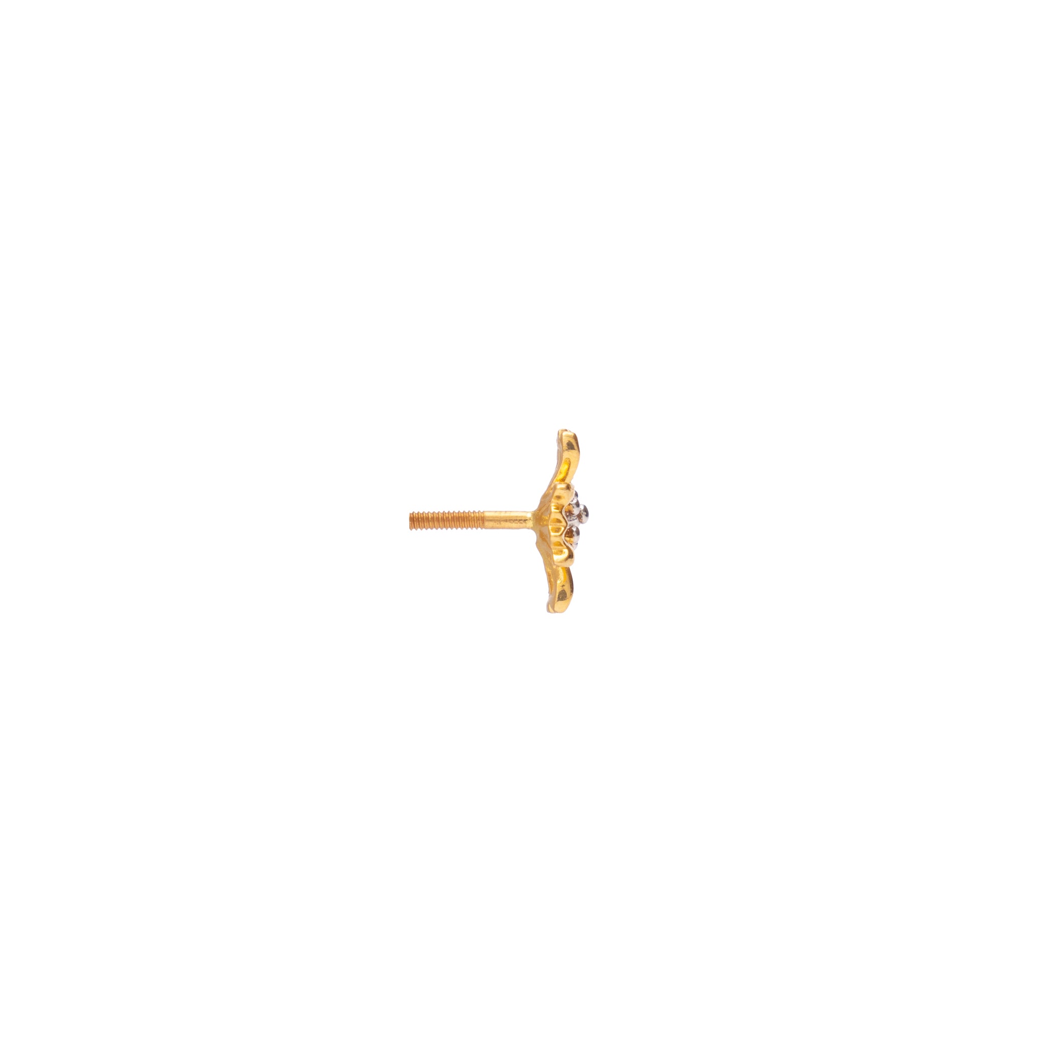 Dual Tone Flower Gold Earrings