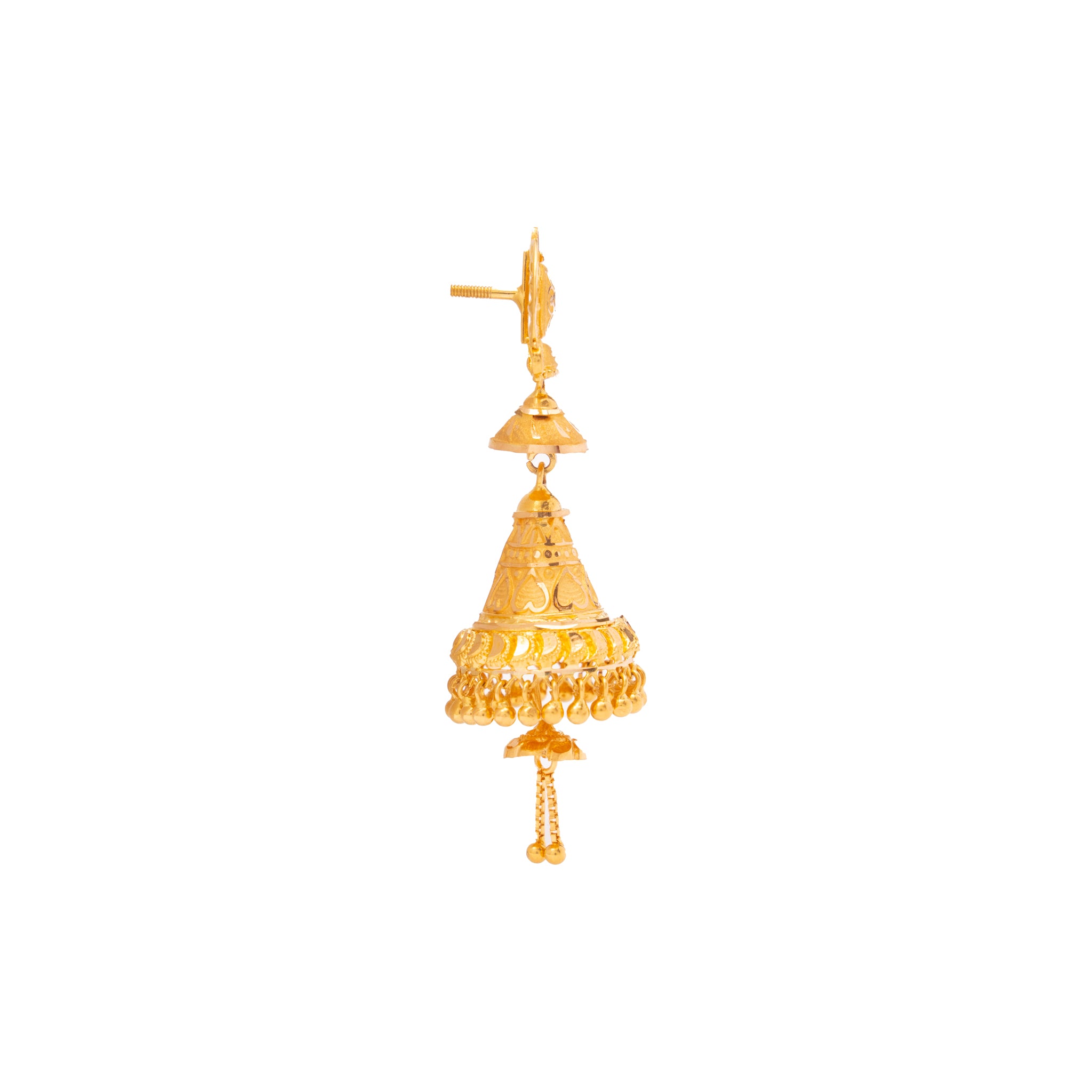 Sparkling Traditional Gold Jhumka Earrings
