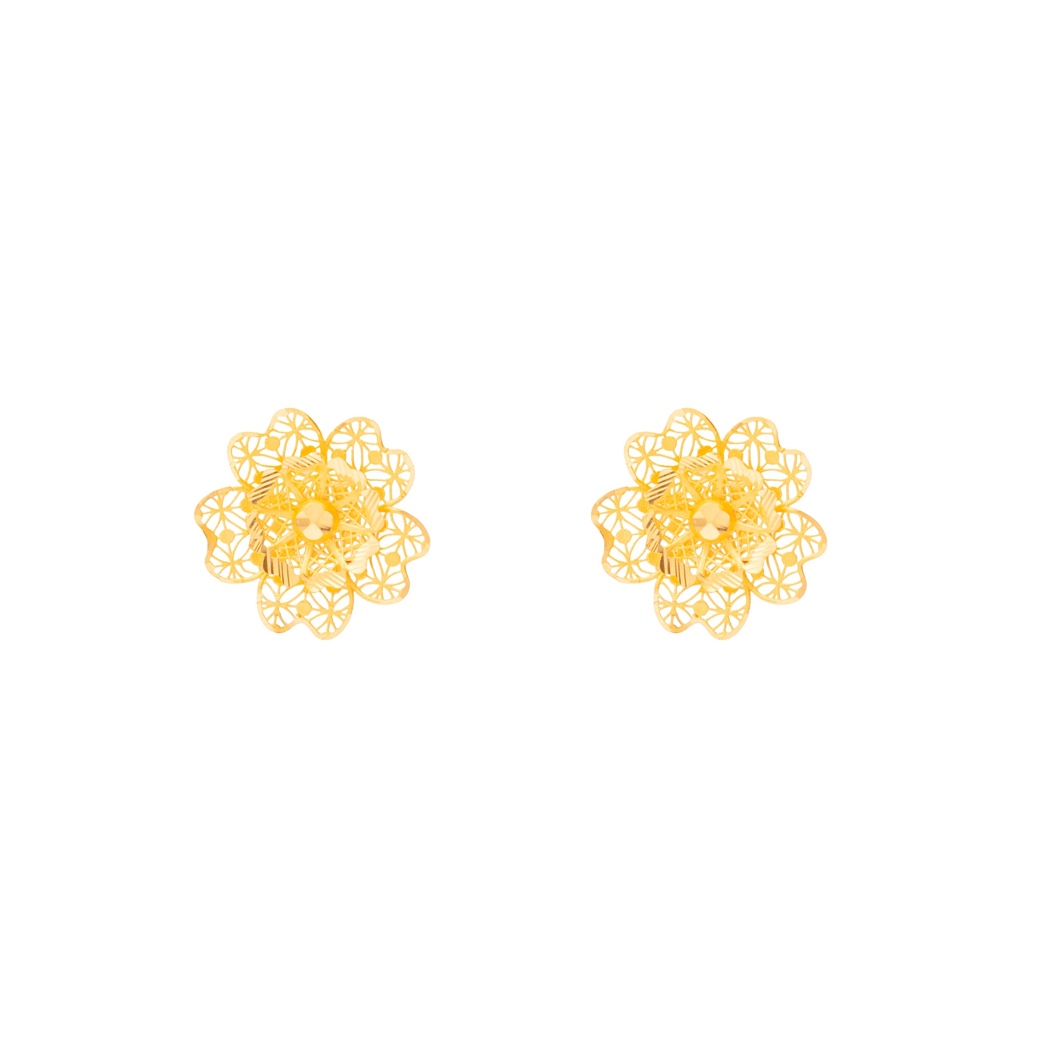 Dazzling Flower Gold Earrings