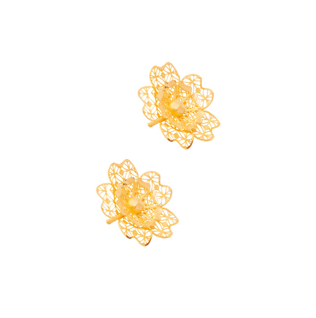 Dazzling Flower Gold Earrings