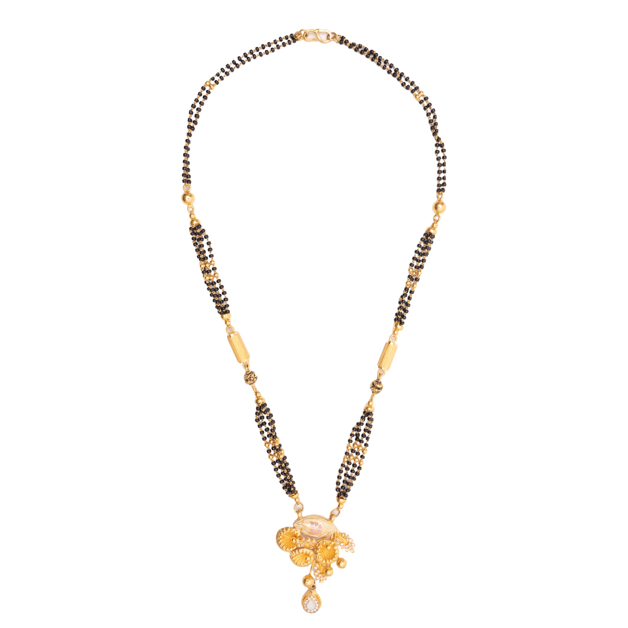 Enamel Flower Gold Mangalsutra