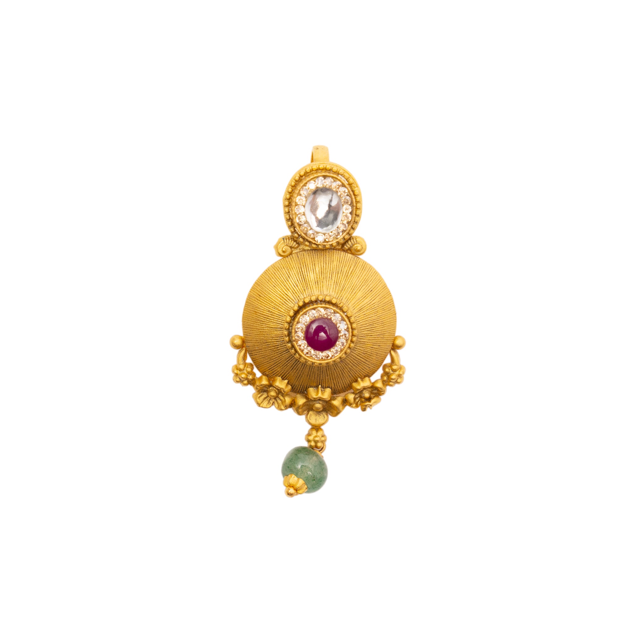 Color Stone Gold Pendant Set