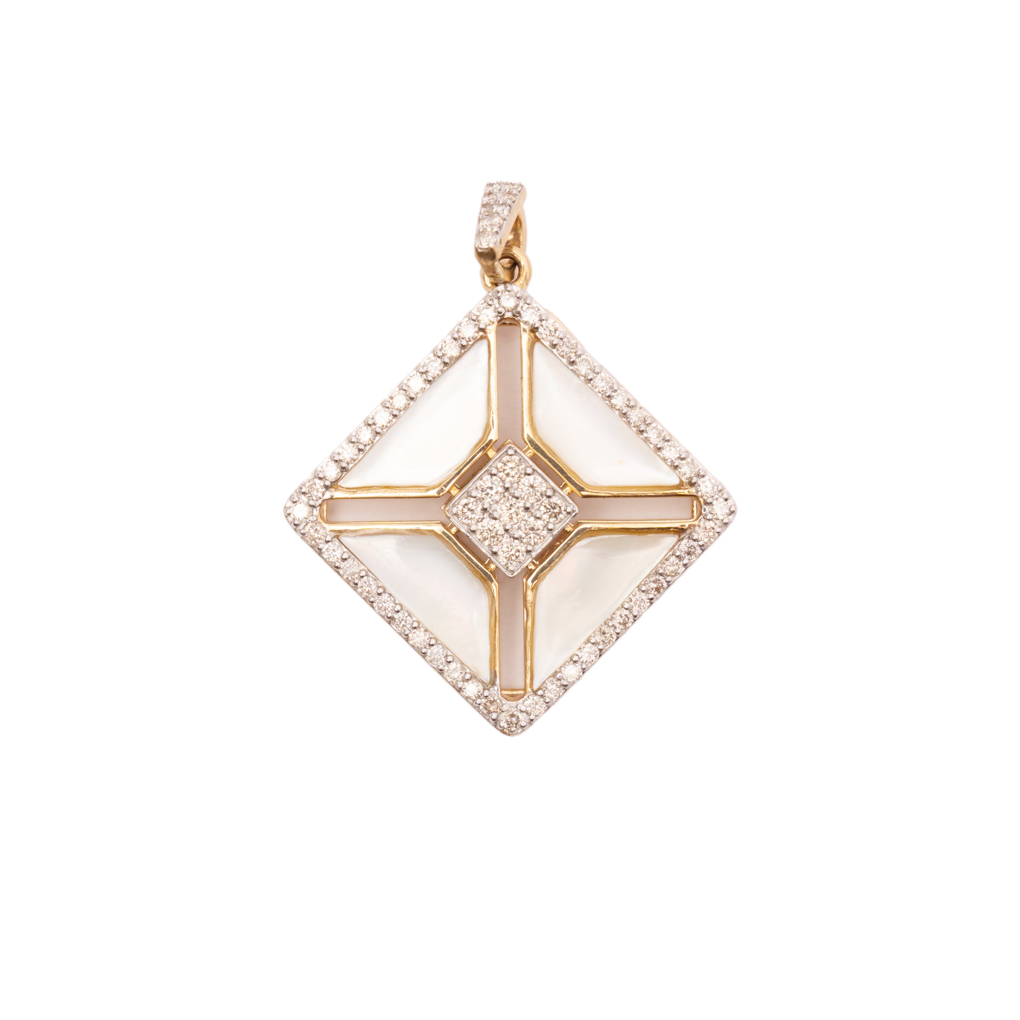 Mother of Pearl Diamond Pendants