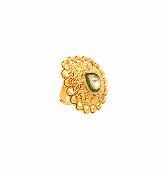Pear Antique Gold Rings