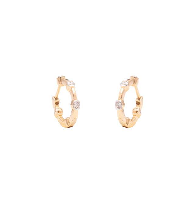 Stately Chic Diamond Hoop Earrings