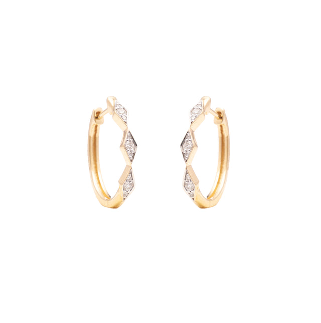 Radiant Pair Diamond Hoop Earrings