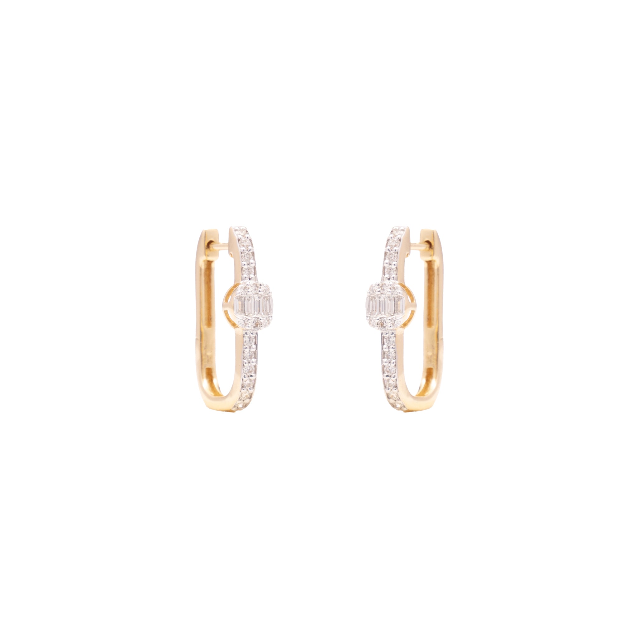 In Line Diamond Hoops Earrings